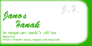 janos hanak business card